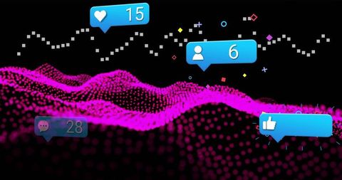 Digital Waves with Social Media Notification Bubbles