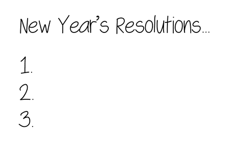 New year resolutions text on transparent background