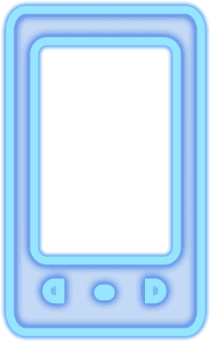Blue Transparent Vector Mobile Phone Icon Simple Design