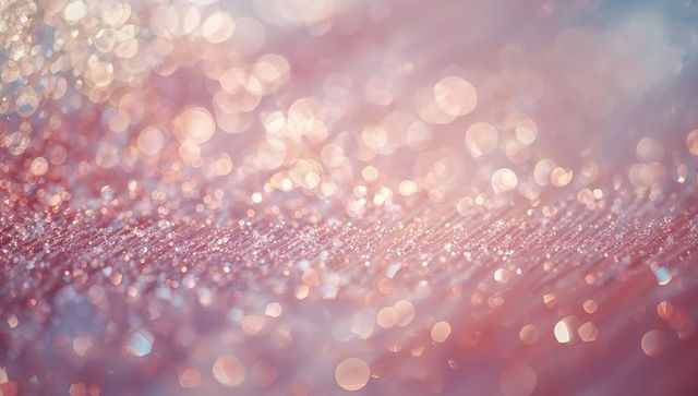 Dreamy shimmering pink glitter bokeh macro background with sparkling crystal texture
