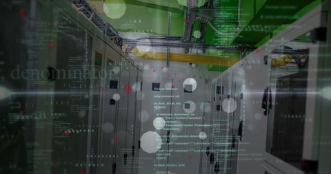 Blending Digital Code with Data Center Servers - Download Free Stock Images Pikwizard.com