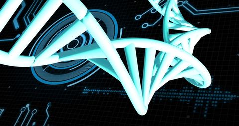 Spinning DNA Strand with Digital Data Elements - Download Free Stock Images Pikwizard.com