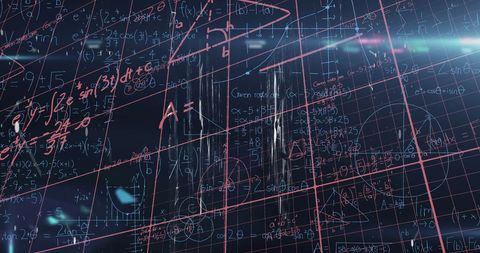 Complex Mathematical Equations Overlaid on Digital Grid - Download Free Stock Images Pikwizard.com