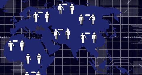 Global Population Distribution Visualization Over World Map - Download Free Stock Images Pikwizard.com