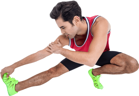Fit Young Male Athlete Stretching Hamstring on Transparent Background - Download Free Stock Videos Pikwizard.com