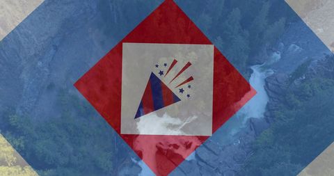 Abstract American Flag Design with Forest Overlay - Download Free Stock Images Pikwizard.com