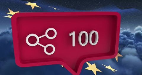 Social Media Engagement Icon with European Union Theme
