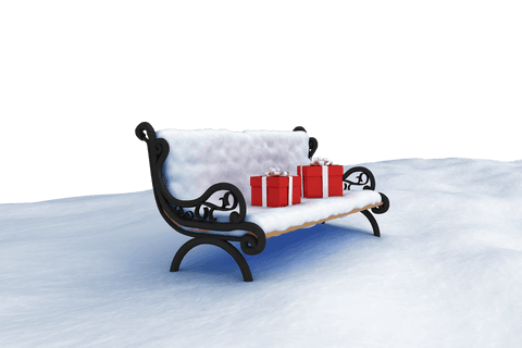 bench with snow and presents on transparent background - Download Free Stock Videos Pikwizard.com