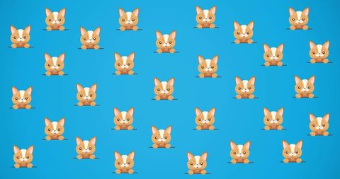 Repeated Cute Animal Pattern on Blue Background - Download Free Stock Images Pikwizard.com