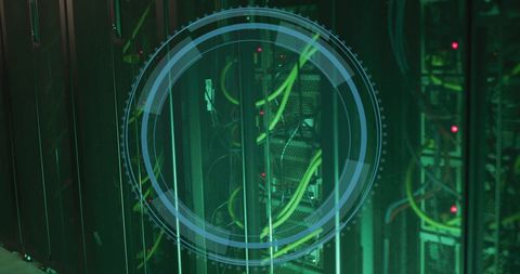 cyber security and data protection in modern server room - Download Free Stock Images Pikwizard.com