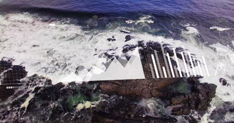 Conceptual Finance Data Visualization Over Ocean