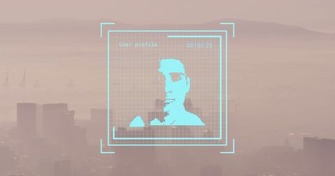 Cityscape Portrait Overlay Symbolizing Technology Connection - Download Free Stock Images Pikwizard.com