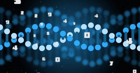 Digital DNA Strand Overlay with Data Sequence - Download Free Stock Images Pikwizard.com