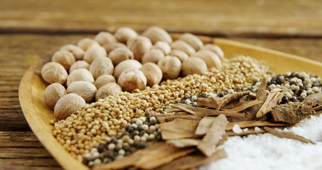 Assorted Aromatic Spices on Rustic Wooden Table - Download Free Stock Images Pikwizard.com