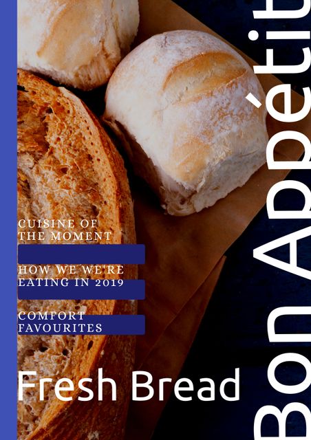 Freshly baked artisanal bread on display, showcasing its rustic and homemade appeal. Perfect for use in food blogs, culinary websites, advertisements for bakeries, and publications focusing on comfort foods and homemade recipes. Highlights the authenticity and warm appeal of homemade bread.