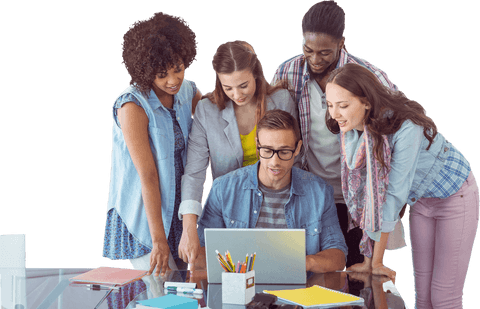 diverse team of students collaborating on transparent background - Download Free Stock Videos Pikwizard.com