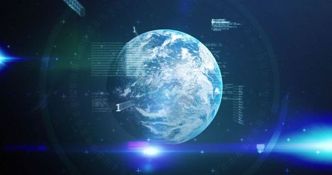 Earth with Digital Overlay Representing Global 6G Technology - Download Free Stock Images Pikwizard.com