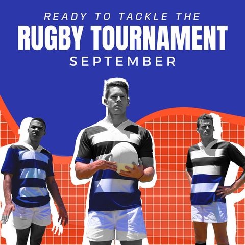 Promoting autumn rugby tournament with enthusiastic rugby players