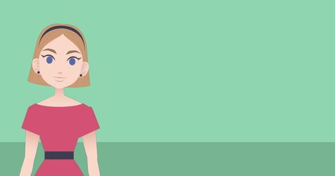 Businesswoman Illustration Pointing with Green Background - Download Free Stock Images Pikwizard.com