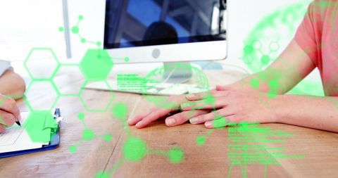 Doctor and Patient Consultation with Medical Technology Overlay