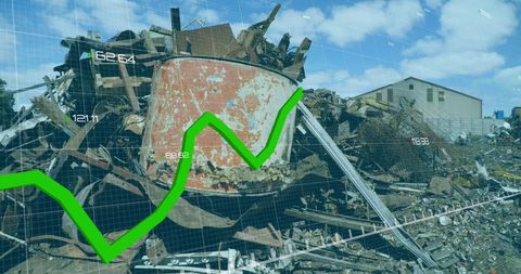 Financial Growth Overlaying Urban Industrial Scrap Site