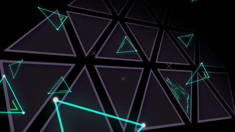 Futuristic Animated Triangles on Black Background