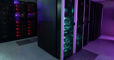 Modern Data Center Servers with Illuminated Processing Units - Download Free Stock Images Pikwizard.com