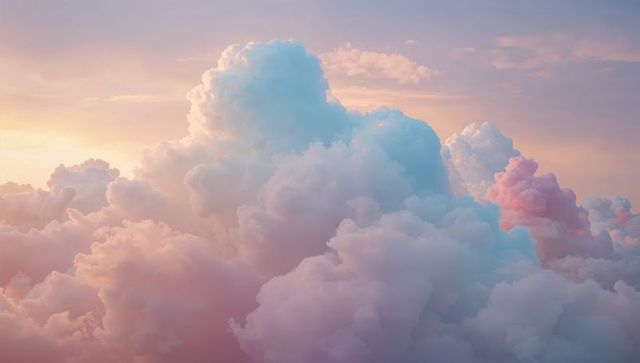 Ethereal Pastel Clouds at Golden Hour Sky