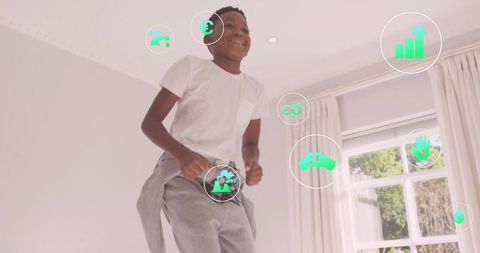 Child Engaging with Augmented Reality Educational Interface at Home