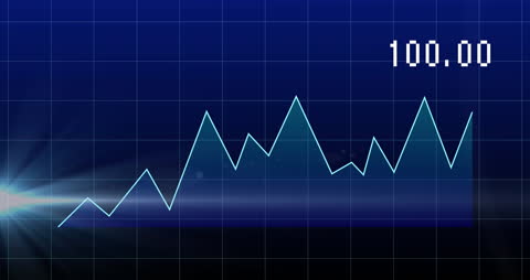 Dynamic Financial Growth Chart on Blue Background
