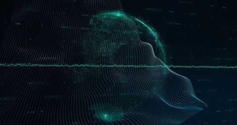 Digital Globe with Flowing Data Lines on Dark Background - Download Free Stock Images Pikwizard.com