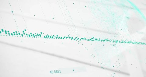 Abstract digital data visualization with green dots