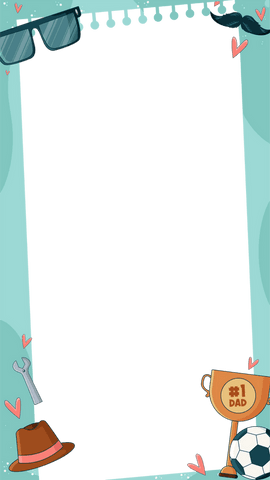 Fathers day transparent frame with accessories and tools illustration