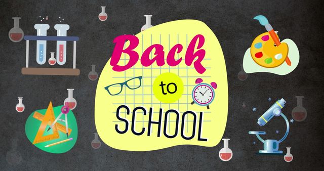 Colorful Back to School Design with Educational Icons - Download Free Stock Images Pikwizard.com