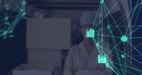 Digital network connections with futuristic interface