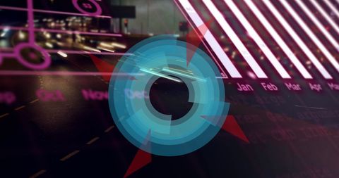 Futuristic Data Processing Interface with Digital Globe