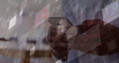 Business Professional Analyzing Financial Data on Smartphone Screen