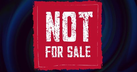 Bold NOT FOR SALE Graphic with Red and White Text