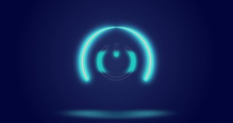 Futuristic Neon Power On Button with Tech Halo - Download Free Stock Images Pikwizard.com