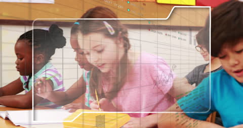 Diverse Schoolchildren Learning with Digital Data Overlay