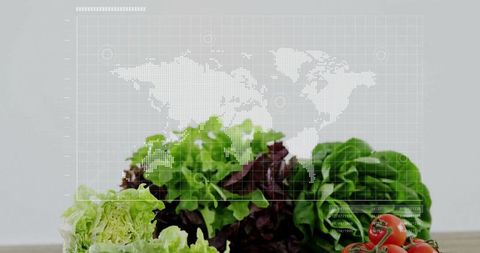 Global agriculture sustainability concept with fresh organic produce