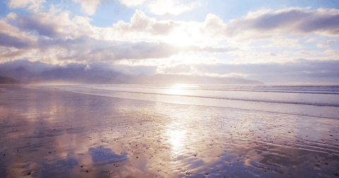 Transparent Sunlit Beach and Cloudy Sky Landscape - Download Free Stock Videos Pikwizard.com