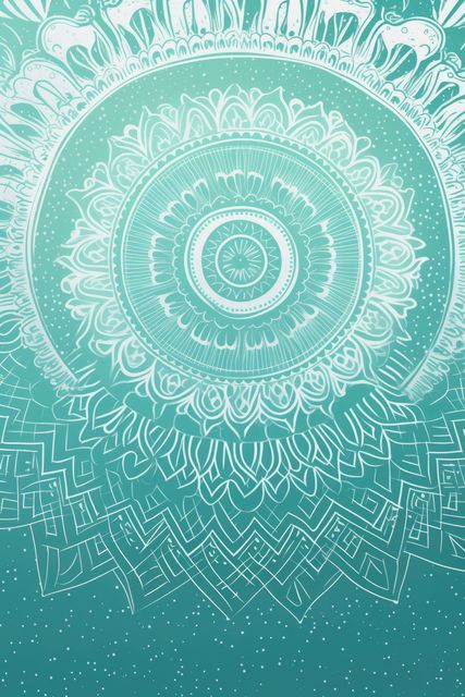 White mandala design on blue background, created using generative ai technology. Colour, pattern, design, symbol and spirituality concept digitally generated image.