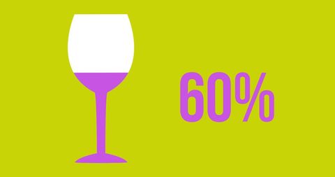 Wine Glass Graphic with Percentage Indicator on Lime - Download Free Stock Images Pikwizard.com