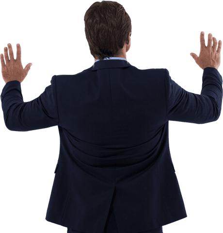 Businessman Standing Behind Transparent Interactive Screen - Download Free Stock Videos Pikwizard.com