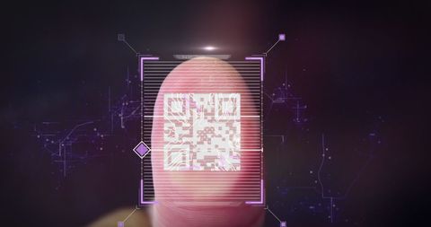 biometric scanning technology with qr code matrix - Download Free Stock Images Pikwizard.com