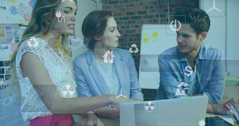 Eco-Conscious Professionals Collaborating on Sustainable Solutions