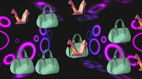 Seamless Background with Handbags and High Heels