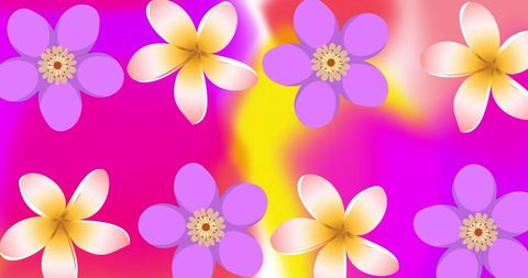 Vibrant Floral Icons on Colorful Abstract Background - Download Free Stock Images Pikwizard.com