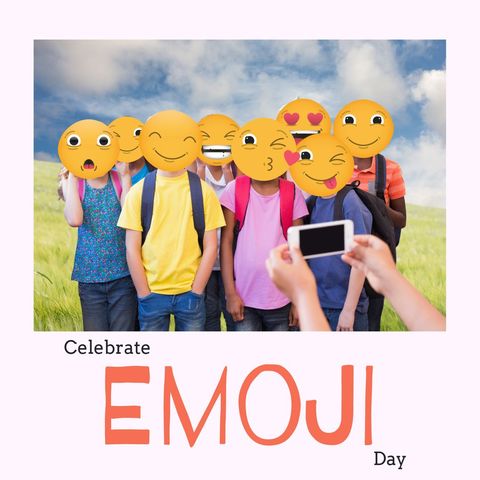 diverse friends posing with playful emoji faces to celebrate emoji day - Download Free Stock Templates Pikwizard.com